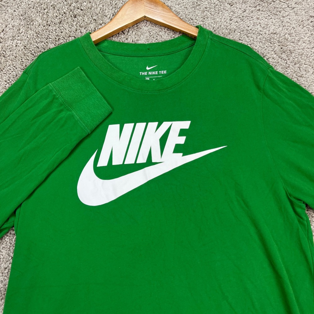 Nike Pullover Mens Medium Green White Long Sleeve Futura Icon Dri-FIT NSW
